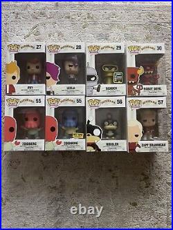 Funko POP! Futurama Lot Gold Bender, Leela, Fry, Zapp, Nibbler, Zoidberg, Robot