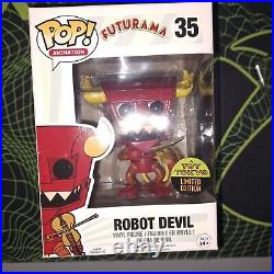 Funko Pop! #35 Futurama Robot Devil with Fiddle/Violin Toy Tokyo withProtector