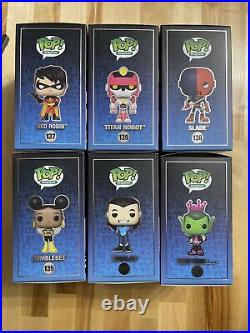 Funko Pop Teen Titans Full Set Bumblebee, Slade, Red Robin, Titan Robot, Aqualad