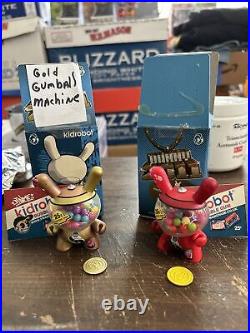 Kidrobot Dunny Bubble Gum Machine Mystery Mini Gold And Regular