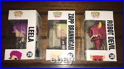 Lot of 3 Futurama Funko Pop Robot Devil Leela Zapp Brannigan Vaulted Figures new