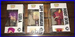 Lot of 3 Futurama Funko Pop Robot Devil Leela Zapp Brannigan Vaulted Figures new