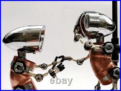 Metal Punk Handmade Robot With Light Love Confession Desktop Decoration Toy New