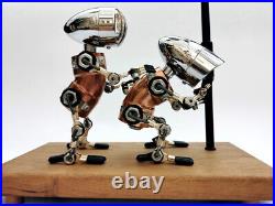 Metal Punk Handmade Robot With Light Sadness Desktop Decoration Fashion Toy New